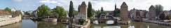 Petite France Quarter from Vauban Weir in Strasbourg (Bas-Rhin, France)