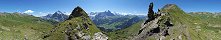 On Hiking Trail between First, Bachsee and Bussalp (Berner Oberland, Switzerland)