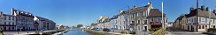 View from Bridge on Aure River in Isigny-sur-Mer (Calvados, France)