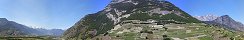 View from the tower of Saillon (Canton of Valais, Switzerland)