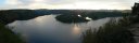 Hot air balloons over Slapy dam lake (Central Bohemia, Czech Republic)